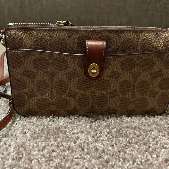Coach Brown and Tan Signature Crossbody with Wallet - Picture 4 of 10